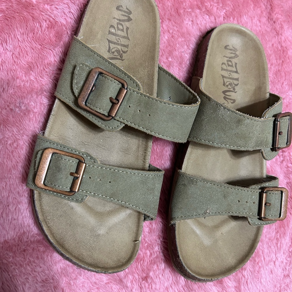 Target Green Sandals with Adjustable Straps